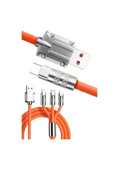 Hepsi 120w 3 İn 1 Uyumlu Silikon Şarj Kablosu Hızlı Şarj Kablosu Najmaddin Diğer