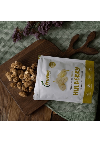 Fruvivo Dondurularak Kurutulmuş Dut Vegan Glutensiz 25 G