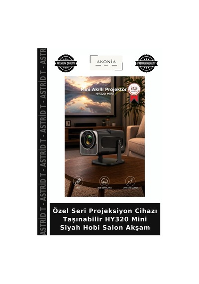 Özel Seri Projeksiyon Cihazı Taşınabilir Hy320 Mini Siyah Hobi Salon Akşam