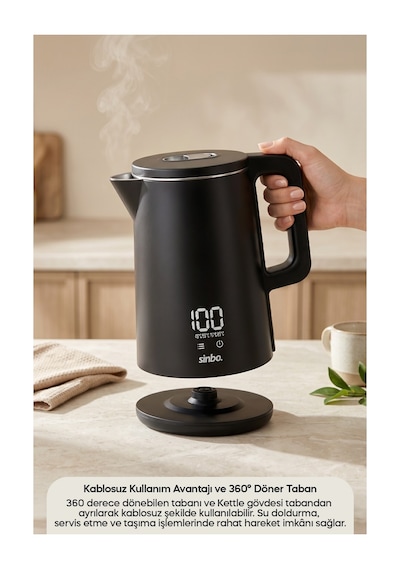 Sinbo SK-8042 1.8 L Dokunmatik Kontrollü Sıcaklık Ayarlı Su Isıtıcı Kettle