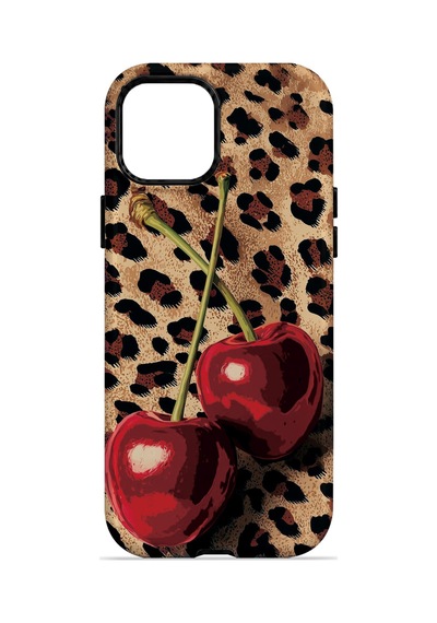 Velvoria Valestra Leopar Kiraz Apple iPhone Uyumlu 12 Pro Max Darbe Korumalı Kılıf Valestra Select - Leopar Kiraz