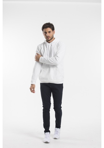 Süperlife Erkek Kapşonlu Regular Fit İnce Sweatshirt Spr 20k55 Ecru