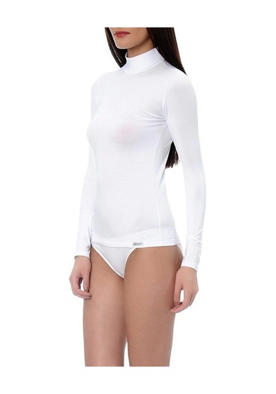 Doreanse 8510 Uzun Kollu Boğazlı T-shirt - Beyaz