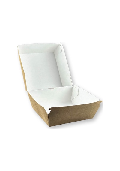 50 Adet Orta Boy Kraft Hamburger Kutusu 12x12x9cm
