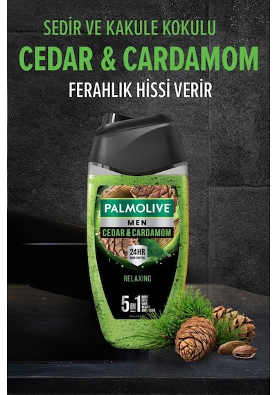 Palmolive Men Sedir Ağacı ve Kakule Kokulu 5in1 Erkek Duş Jeli﻿﻿ 250 ML