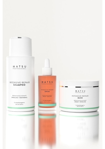 Matsu Professional Intensive Repair Yıpranmış Saçlar Için Yoğun Onarıcı Üçlü Avantaj Bakım Seti 750 ML
