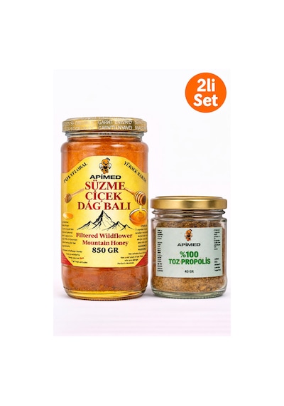 Süzme Çiçek Balı 850gr Ve Toz Propolis 40gr Harika Fırsat Ekonomik Set