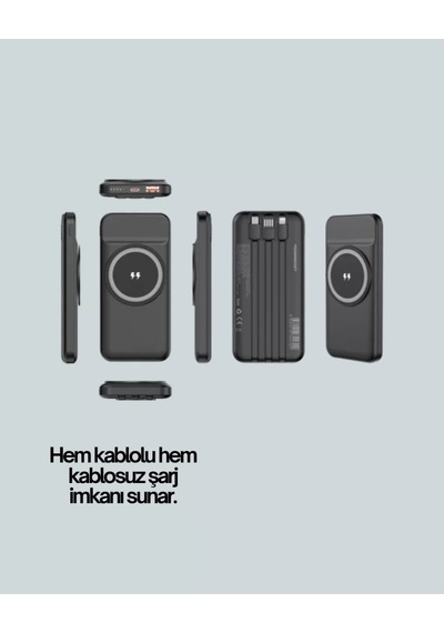 Home İphone Ve Android Uyumlu 10000mah Powerbank Hem Kablolu Hem Kablosuz