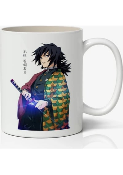 Demon Slayer İblis Keser Giyu Tomioka Anime Temalı Beyaz Kupa Bardak Sevgiliye Arkadaşa Hediye Beyaz