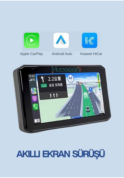 5"ınch 2k Ultra Hd Motosiklet Multimedya Seti Çift Kamera + Basınç Sensörü + Carplay/android