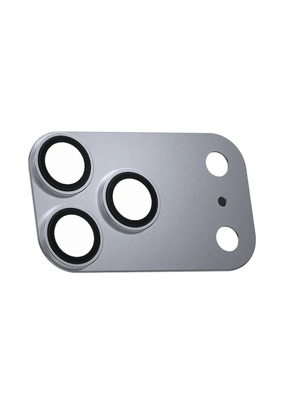 Apple Uyumlu iPhone 17 Pro / 17 Pro Max Safir Kamera Lens Koruyucu Metal Kamera Çerçeveli Tam Koruma Gümüş