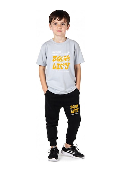 Fyk Kids Erkek Çocuk Hug People Yazılı Alt-üst Takım Gri
