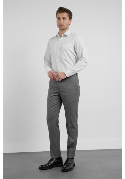 İmza Siyah - Bej Yan Cep Kendinden Desenli Comfort Fit Classic Pantolon 1003255177