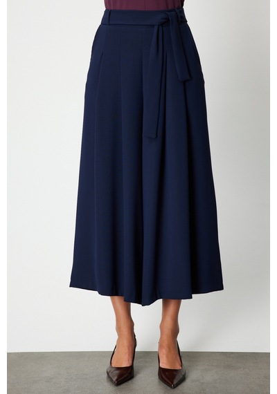 On Fashion Beli Deri Kemerli Pileli Pantolon Bordo
