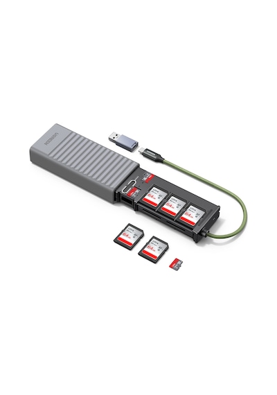Ugreen Usb-c & Usb-a Kart Okuyucu Ve Kart Saklama Ünitesi, Sd/micro Sd/sım Kart Destekli, 11 Yuvalı, 55899