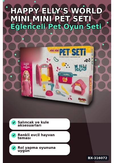 Ellys World Oyuncak Bebek Ve Pet Seti - Kaydırak İle Salıncak Oyun Seti Bx-316072 Çok Renkli
