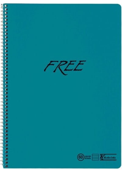 K. Color Free A4 60 Yaprak Çizgili Plastik Kapak Spiralli  Defter 1 Adet