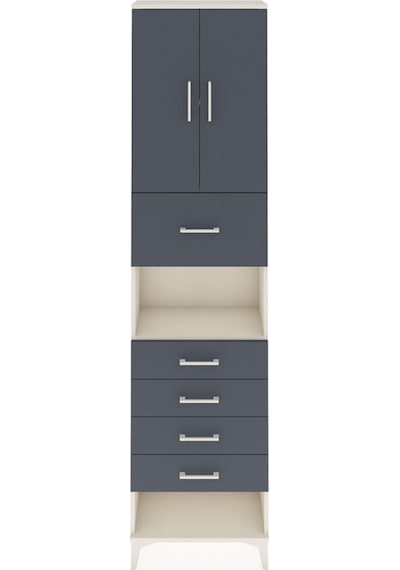 Arges Dolap 3 Raflı 5 Çekmeceli 2 Kapaklı 60x30x243 Aytaşı-antrasit Aytası
