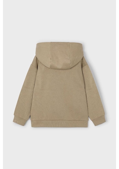 Mayoral Erkek Çocuk Yazı Baskılı Renk Bloklu Kapüşonlu Sweatshirt - Haki Lacivert
