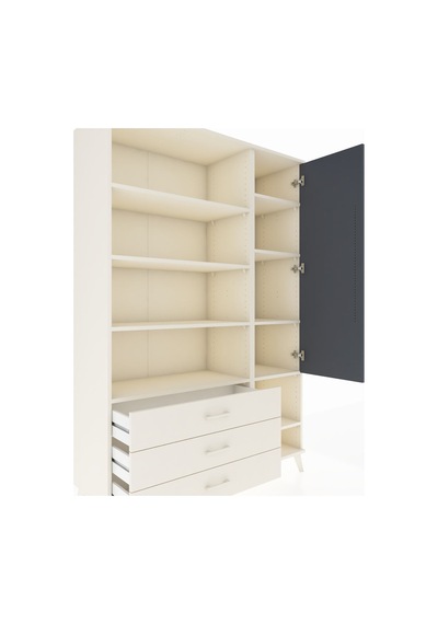 Hyperion Dolap 9 Raflı 3 Çekmeceli Tek Kapaklı 132x44x195 Aytaşı-antrasit/aytaşı Antrasıt/aytası Hyperion Dolap 9 Raflı 3 Çekmeceli Tek Kapaklı 132x44x195 Aytaşı-antrasit/aytaşı Antrasıt/aytası