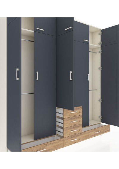 Arges Dolap 6 Raflı 6 Çekmeceli 4 Askılı 220x30x243 Aytaşı-antrasit/çam Antrasıt/atlas Çam Arges Dolap 6 Raflı 6 Çekmeceli 4 Askılı 220x30x243 Aytaşı-antrasit/çam Antrasıt/atlas Çam