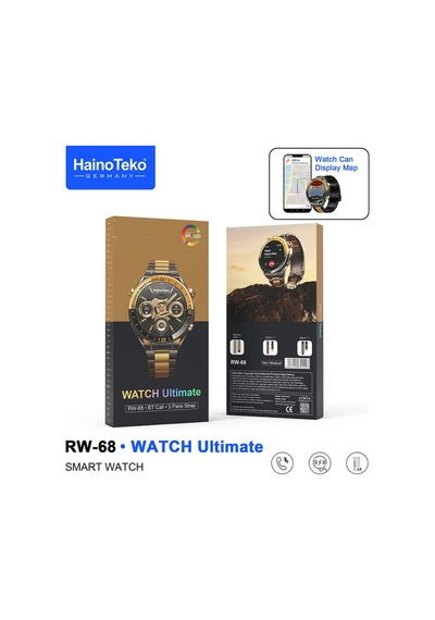 Hainoteko Rw-68 Gold Premium Akıllı Saat + 3 Kordon Set (İthalatçı Garantili)