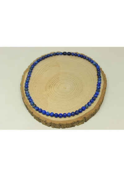 Lapis Taşı Kolye 6mm (Klipsli) Gümüş