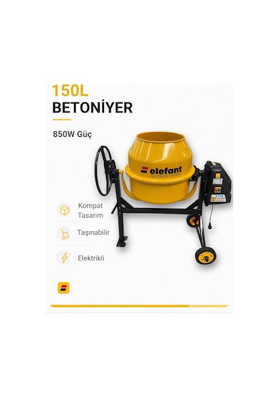 150 L Betoniyer Harç Karma Makinası Karıştırıcı