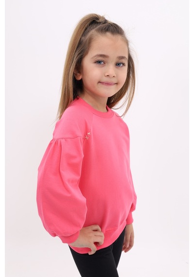 Toontoy Kız Çocuk Relax Fit Bisiklet Yaka Büzgülü Reglan Kol Sweatshirt - 2 İplik Fuşya Toontoy Kız Çocuk Relax Fit Bisiklet Yaka Büzgülü Reglan Kol Sweatshirt - 2 İplik Fuşya