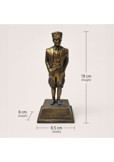 Bk Gift Bronz Renk Lider Figürlü Heykel 18 Cm Dekoratif Masa Üstü Biblo