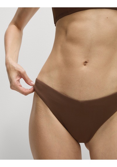Marks & Spencer Fitilli Yüksek Bacak Kesimli Bikini Altı Kahverengi