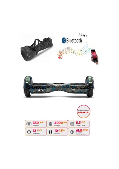 Citymate Elektrikli Kaykay Akıllı Denge Hoverboard + Hoverkart + Çanta Full Ledli Extrem Paket D18