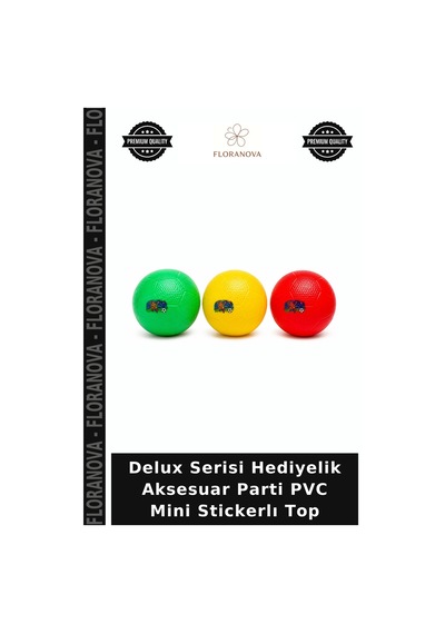 Delux Serisi Hediyelik Aksesuar Parti Pvc Mini Stickerlı Top