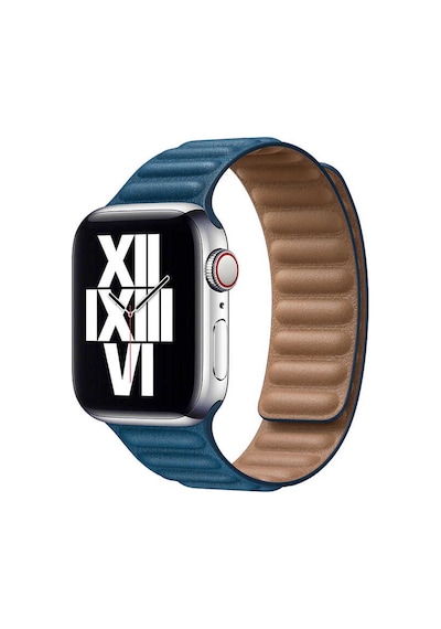 Ekılıf - Apple Uyumlu  Watch 40mm - Kordon Deri Kordon Krd-34 - Mavi
