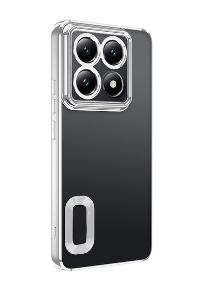 Xiaomi 14t Pro Kılıf Kamera Korumalı Logo Gösteren Zore Omega Kapak Gümüş