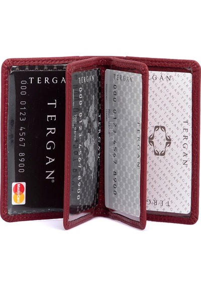 Tergan Bordo Deri Unisex Kredi Kartlık 01601M71