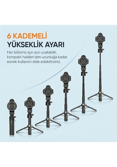 Katlanabilir Çok Fonksiyonlu Selfie Vlog Uzaktan Kumandalı 4 In 1 Ios Diğer