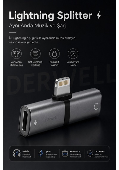 Yeni 2026 Apple Uyumlu iPhone Şarj Ve Kulaklık İkili Çevirici Çoklayıcı Aparat Aynı Anda Müzik Dinleme Ve Hızlı Şarj Desteği Veren Lightning Splitter Dönüştürücü Adaptör Kompakt Kaliteli Ses Aktarım Kablosu