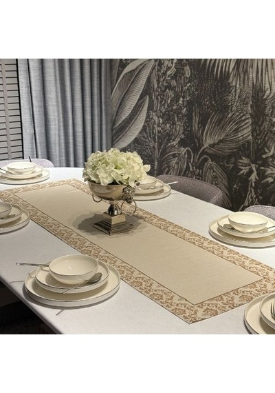 Keten Balca Desen Runner 40x140 Cm Çok Renkli