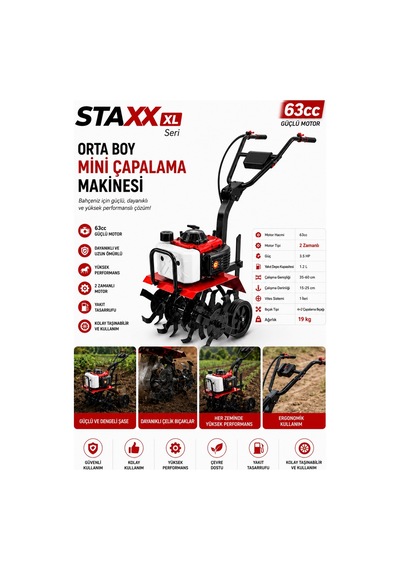 Staxx Power ST63MT Xlpro Bahçe Çapa Makinesi