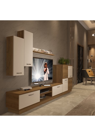 Decoraktiv Eko 6b Mdf Dvd Tv Ünitesi Tv Sehpası - Pera Beyaz Meşe - Beyaz