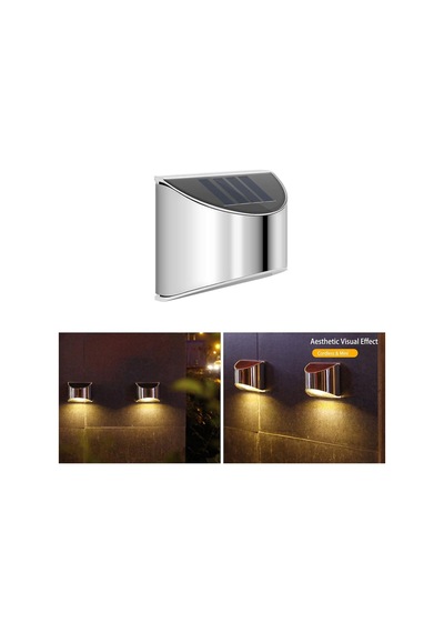 Technosmart 1Adet Solar Metal Tek Taraflı Aplik Duvar Lambası Dek