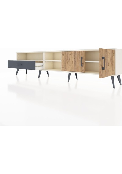 Arges Tv Ünitesi 3 Raflı Tek Çekmeceli 2 Kapaklı 220x30x51 Aytaşı-çam/antrasit Atlas Çam/antrasıt - Aytası Arges Tv Ünitesi 3 Raflı Tek Çekmeceli 2 Kapaklı 220x30x51 Aytaşı-çam/antrasit Atlas Çam/antrasıt - Aytası
