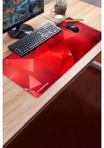 Sonictouch Ultragrand Kızıl Prizma Gamer Oyuncu Xxl Kırmızı Klavye Mouse Pad 40x90cm Mousepad