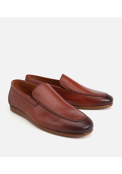 Hotiç Erkek Deri Taba Yumuşak Dokulu Klasik Loafer