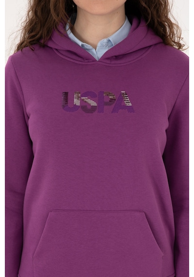 U.S. Polo Assn. Kadın Menekşe Kapüşonlu Basic Sweatshirt 50307711-VR037