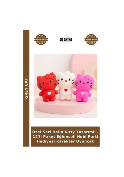 Özel Seri Hello Kitty Tasarımlı - 12'li Paket Eğlenceli Hobi Parti Hediyesi Karakter Oyuncak