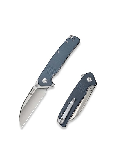 Sencut Awassi Flipper & Thumb Stud Knife Blue G10 Handle Kamp Çakı Mavi