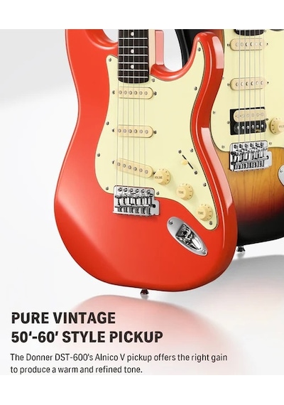 Donner Dst-600 Elektro Gitar Fiesta Red