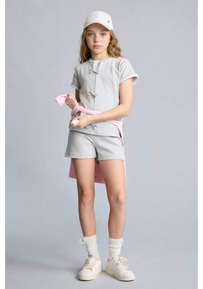 Defacto Regular Fıt 2li Pijama Takımı Kız Çocuk H5514a826smgr28 Gri-gr28